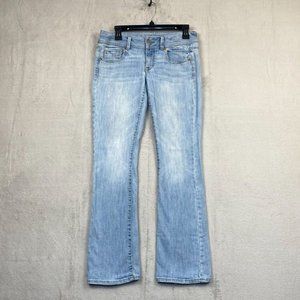 American Eagle  Kick Boot Cut Stretch Women's Jeans Sz 4 Light Wash Denim